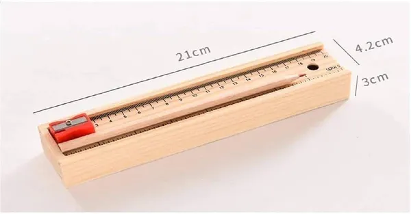 WOODEN_PENCIL_SET_/BOX_WITH_12_DIFFERENT_CRAYON_COLOUR_PENCILS/SCALE_(RULER)_AND_WOODEN_SHARPENER_PENCIL_BOX_FOR_ARCHITECT