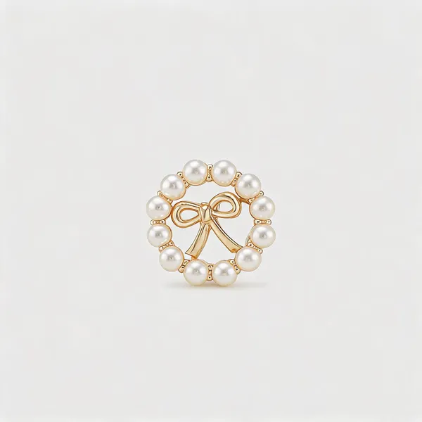 Gold_Pearl_Wreath_Bow_Stud_Earrings_For_Women