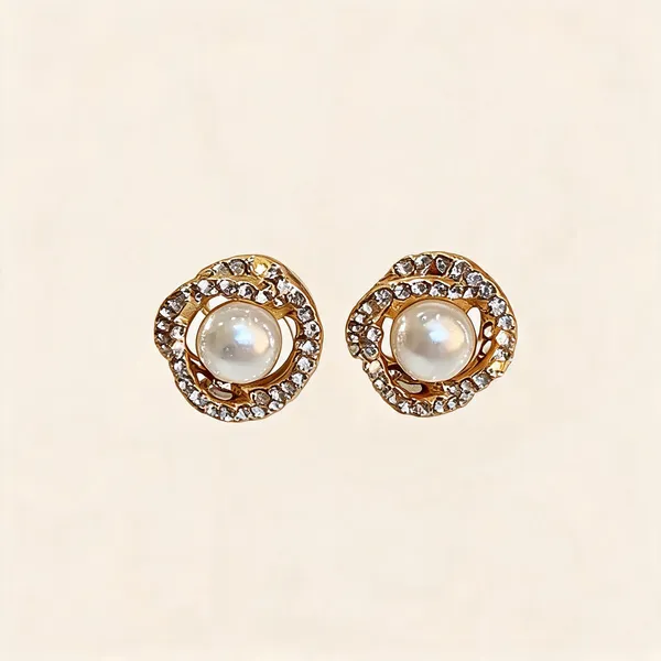 Gold_Stainless_Steel_Pearl_Crystal_Halo_Stud_Earrings_For_Women