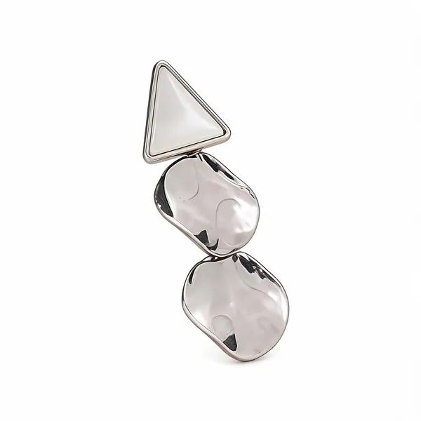 Silver_Geometric_Triangle_Cascading_Drop_Earrings_For_Women