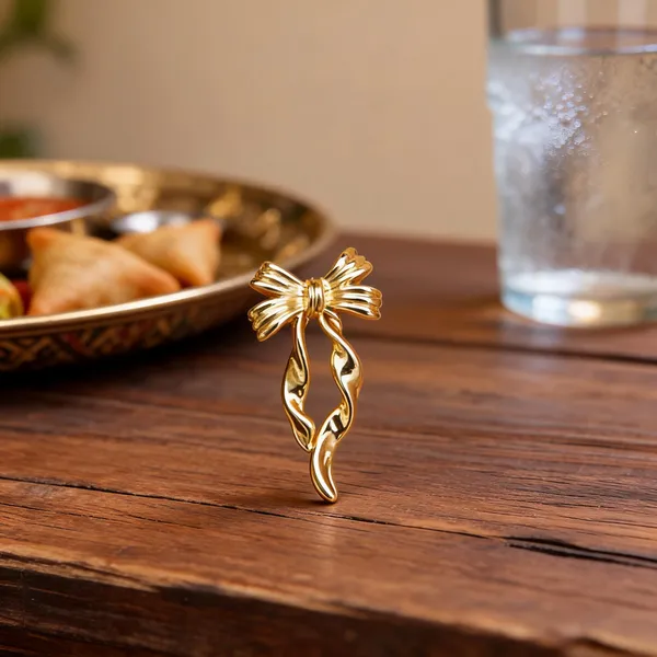 Gold_Stainless_Steel_Bow_Twist_Drop_Earrings_For_Women