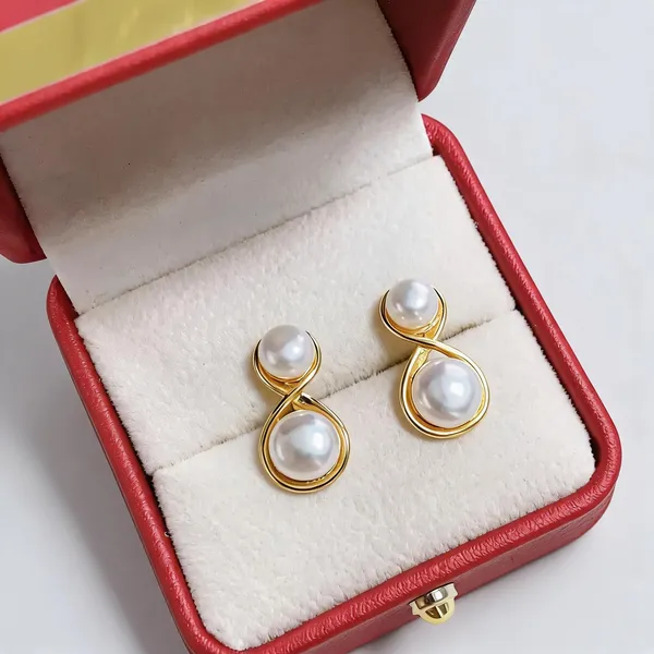 Gold_Pearl_Double_Circle_Geometric_Drop_Earrings_For_Women