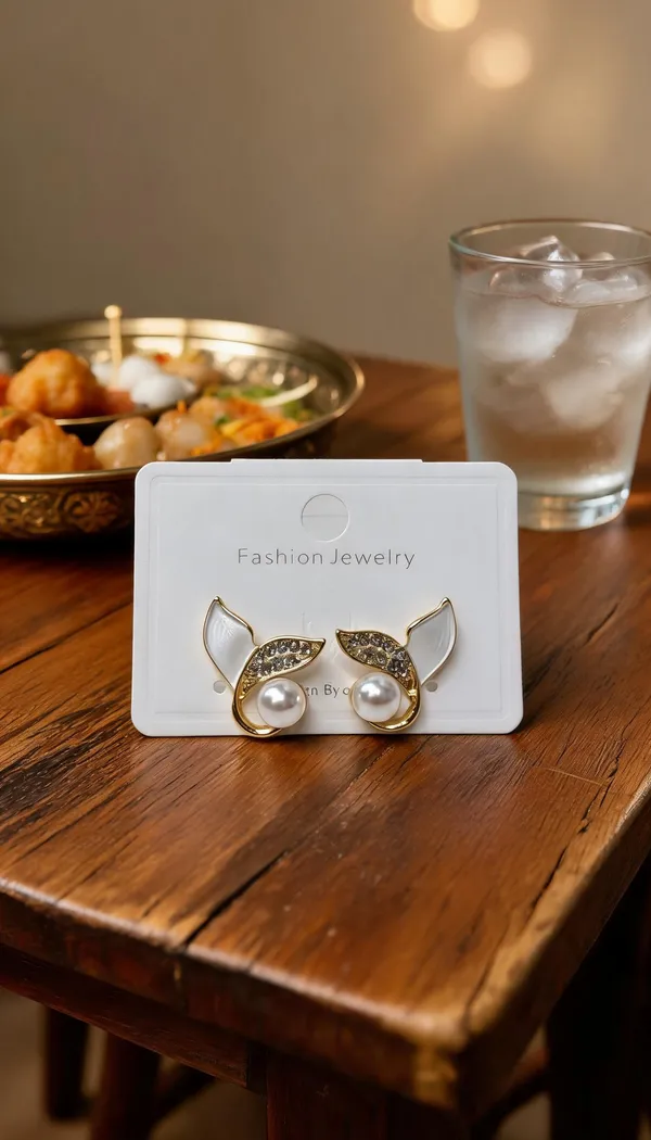 Gold_White_Enamel_Butterfly_Pearl_Stud_Earrings_For_Women