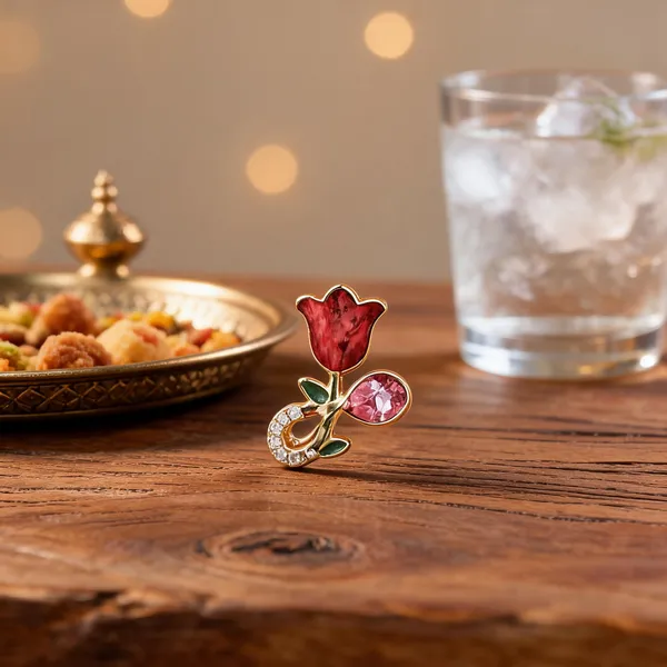 Red_Enamel_Rose_Crystal_Embellished_Stud_Earrings_For_Women