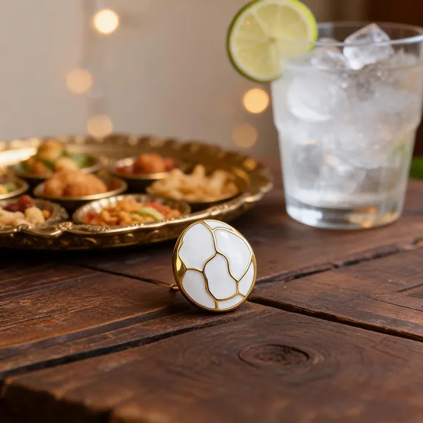 White_Enamel_Gold_Plated_Round_Mosaic_Stud_Earrings_For_Women