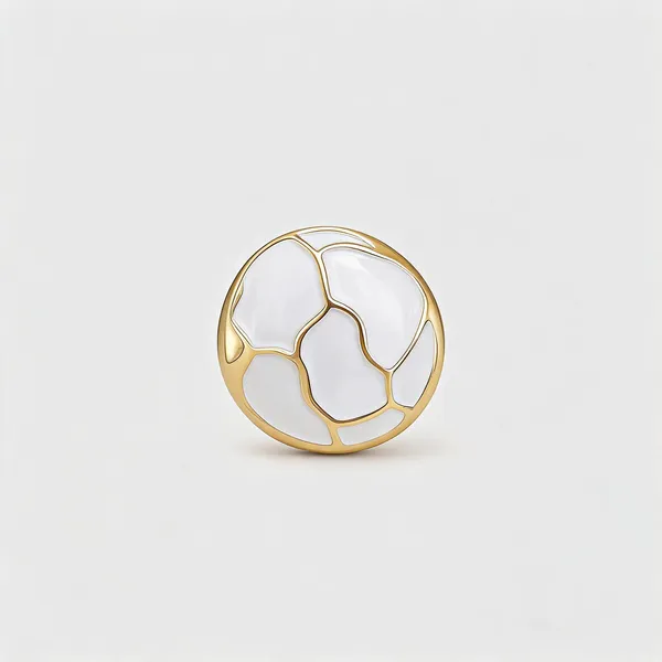 White_Enamel_Gold_Plated_Round_Mosaic_Stud_Earrings_For_Women