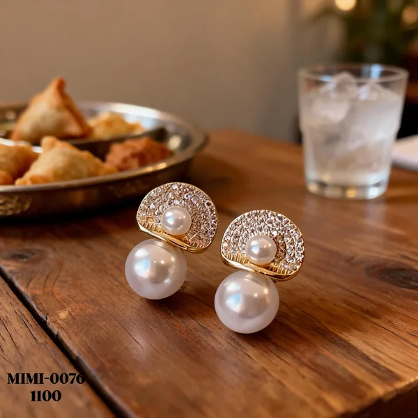 Gold_Plated_Pearl_Crystal_Double_Drop_Stud_Earrings_For_Women
