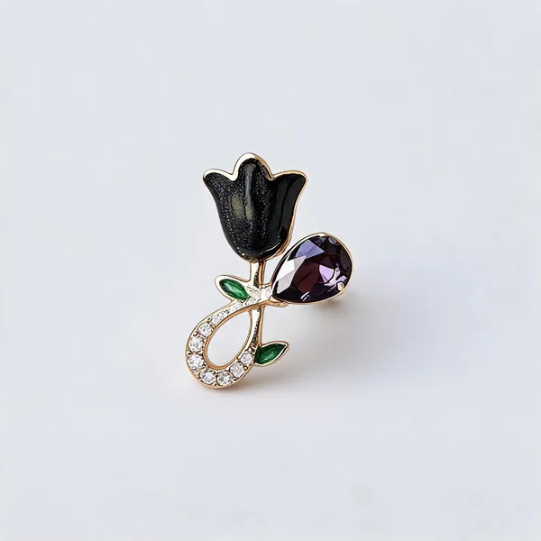 Black_Tulip_Purple_Crystal_Gold_Plated_Stud_Earrings_For_Women