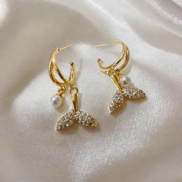 Gold_Stainless_Steel_Pearl_Crystal_Mermaid_Tail_Hoop_Earrings_For_Women