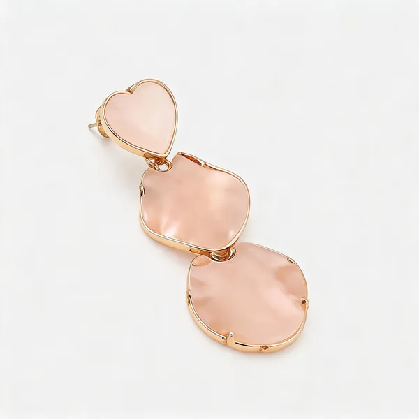 Peach_Resin_Triple_Tier_Geometric_Drop_Earrings_For_Women