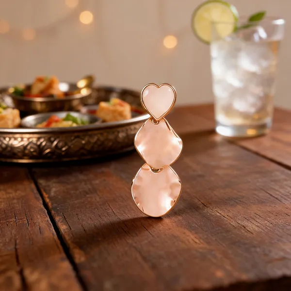 Peach_Resin_Triple_Tier_Geometric_Drop_Earrings_For_Women