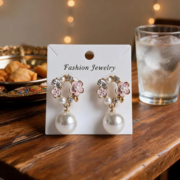 White_Pearl_Pink_Floral_Wreath_Stud_Earrings_For_Women