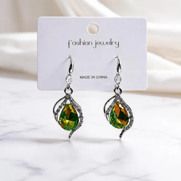 Silver_Green_Crystal_Teardrop_Dangle_Earrings_For_Women