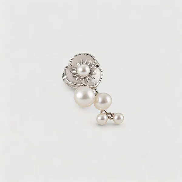 Silver_Floral_Pearl_Cascading_Stud_Earrings_For_Women