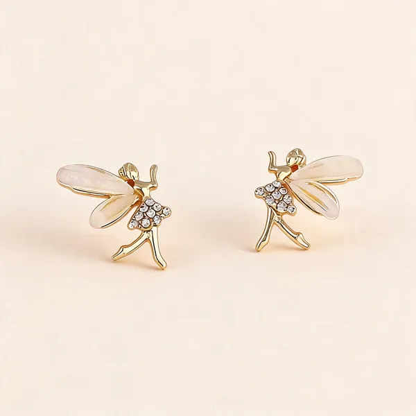 Gold_Enamel_Crystal_Fairy_Stud_Earrings_For_Women