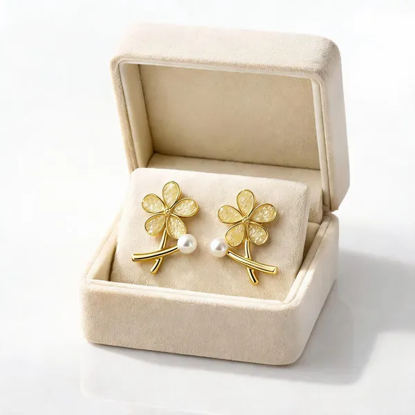 Gold_Stainless_Steel_Pearl_Five_Petal_Floral_Stud_Earrings_For_Women