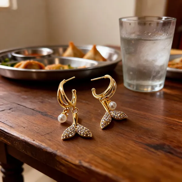 Gold_Plated_Pearl_Crystal_Mermaid_Tail_Drop_Hoop_Earrings_For_Women