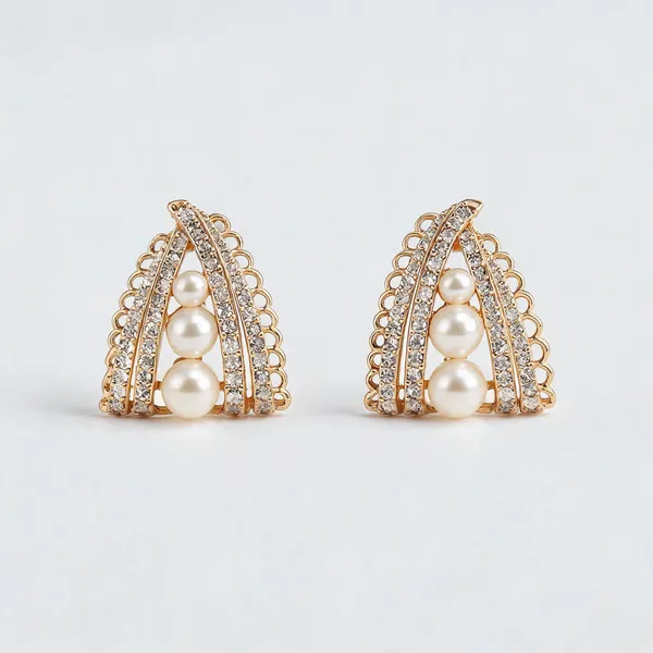 Gold_Pearl_Crystal_Teardrop_Arc_Stud_Earrings_For_Women