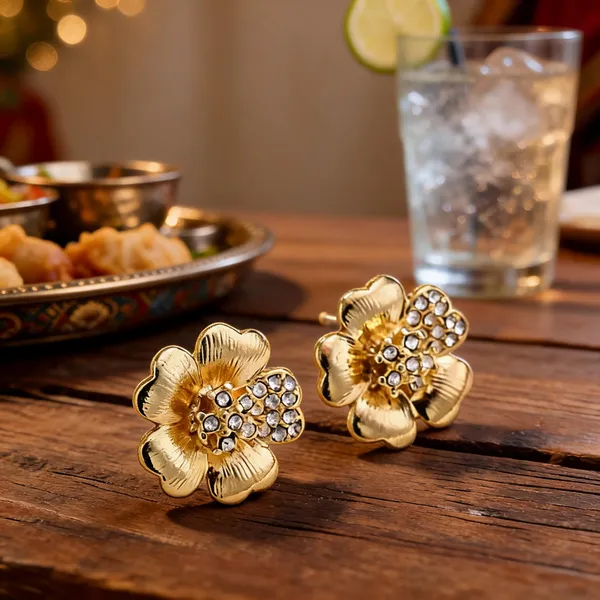 Gold_Floral_Crystal_Stud_Earrings_For_Women