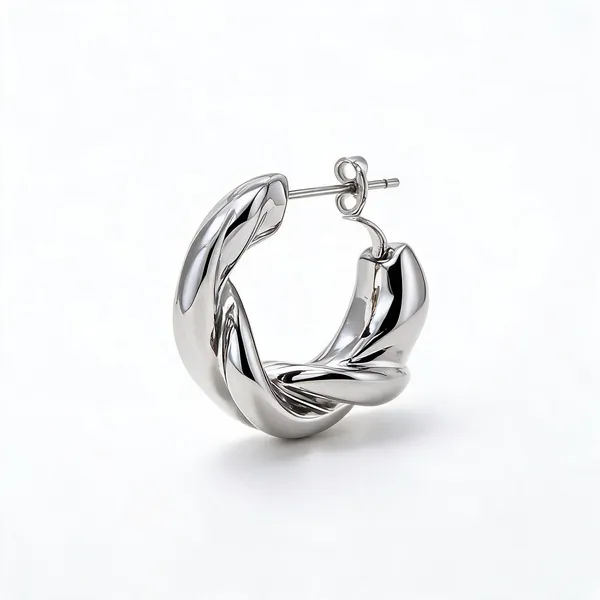 Silver_Stainless_Steel_Chunky_Twisted_Hoop_Earrings_For_Women