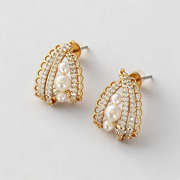 Gold_Stainless_Steel_Pearl_Crystal_Curved_Leaf_Stud_Earrings_For_Women