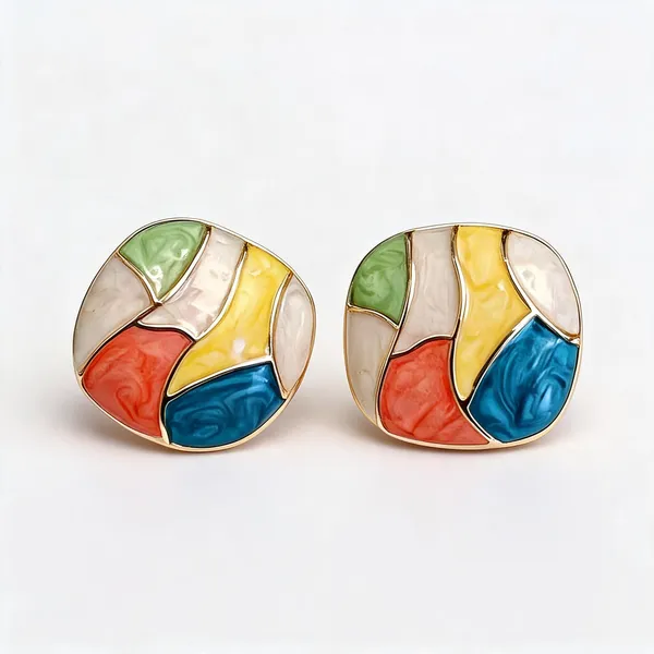Multicolor_Enamel_Geometric_Mosaic_Stud_Earrings_For_Women