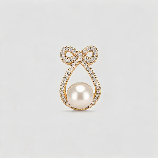 Gold_Pearl_Bow_Stud_Earrings_For_Women