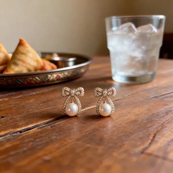 Gold_Pearl_Bow_Stud_Earrings_For_Women