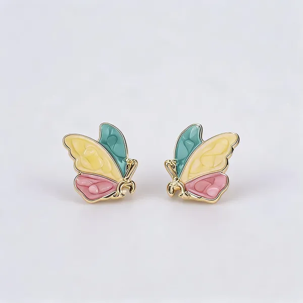 Multicolor_Enamel_Butterfly_Stud_Earrings_For_Women