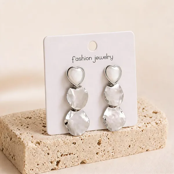 Silver_Stainless_Steel_Heart_Triple_Tier_Drop_Earrings_For_Women