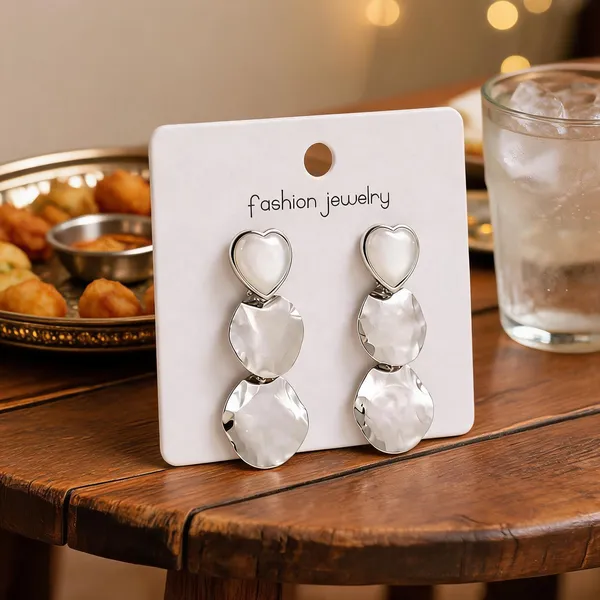 Silver_Stainless_Steel_Heart_Triple_Tier_Drop_Earrings_For_Women