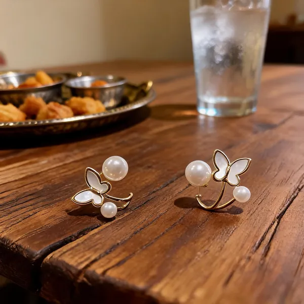 White_Enamel_Butterfly_Pearl_Stud_Earrings_For_Women