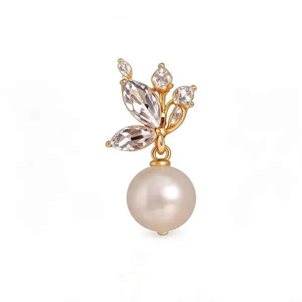 Gold_Plated_Crystal_Leaf_Pearl_Drop_Earrings_For_Women
