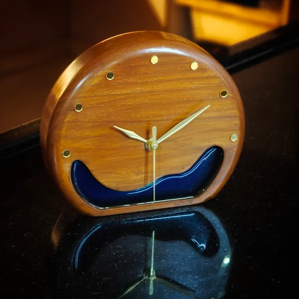 MKL_Resin_Arts_Ocean_Blue_Resin_&_Teak_Wood_Table_Clock_–_7_Inch