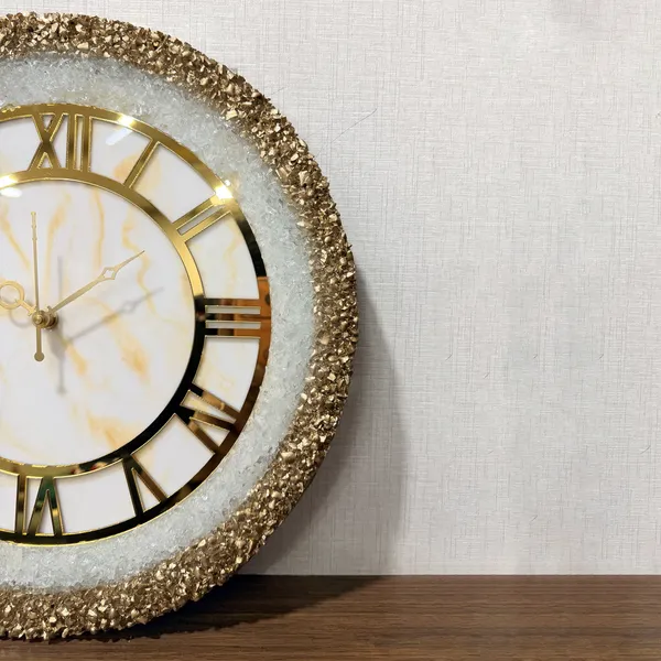 MKL_Resin_Arts_Premium_White_Marble_Crystal_Wall_Clock_|_Gold_Border_|_14_Inch_Silent_Quartz_Clock