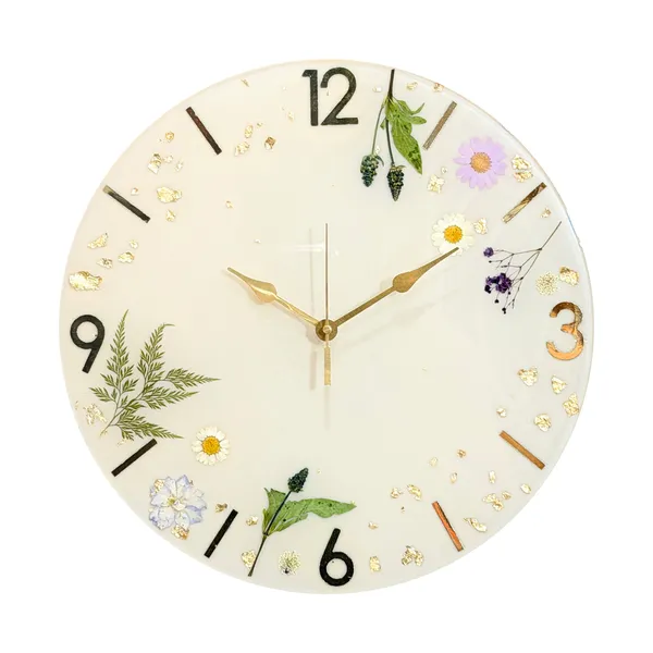 MKL_Resin_Arts_Real_Flower_Resin_Wall_Clock_–_14_Inch