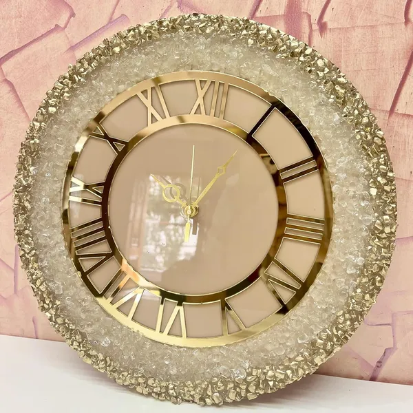 MKL_Resin_Arts_Beige_Gold_Resin_Wall_Clock_–_14_Inch