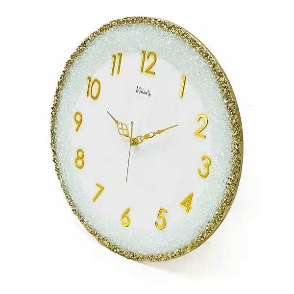 MKL_Resin_Arts_White_Marble_Crystal_Resin_Wall_Clock_–_14_Inch