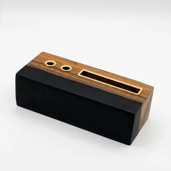 MKL_Resin_Arts__Modern_Teak_Wood_&_Black_Resin_Desk_Organizer_-_7_Inch