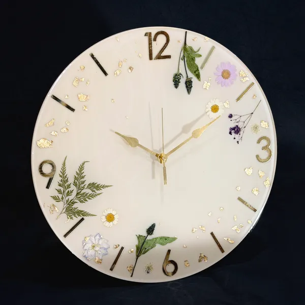 MKL_Resin_Arts_Real_Flower_Resin_Wall_Clock_–_14_Inch
