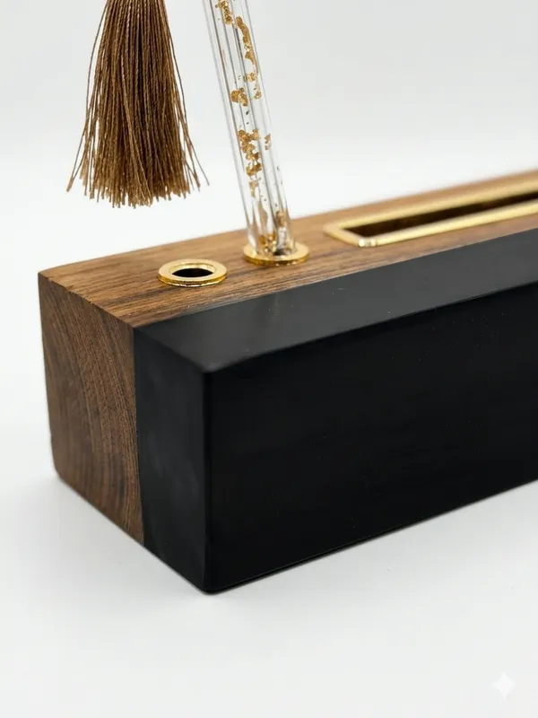 MKL_Resin_Arts__Modern_Teak_Wood_&_Black_Resin_Desk_Organizer_-_7_Inch