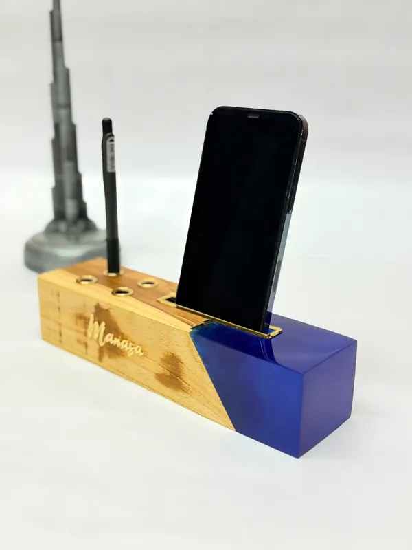 MKL_Resin_Arts_Teak_Wood_&_Resin_Desk_Organizer_with_Phone_Holder