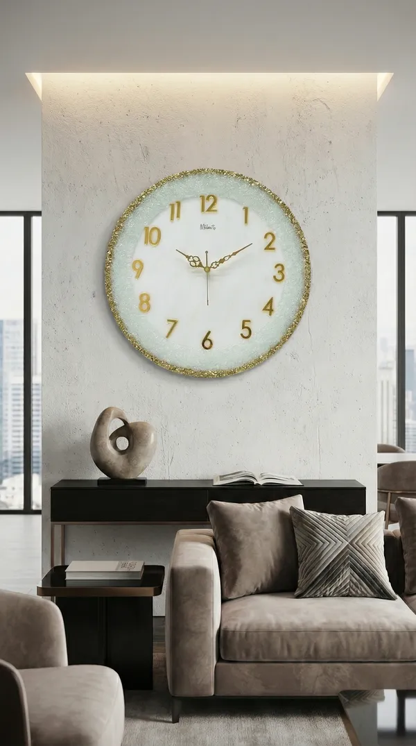 MKL_Resin_Arts_White_Marble_Crystal_Resin_Wall_Clock_–_14_Inch