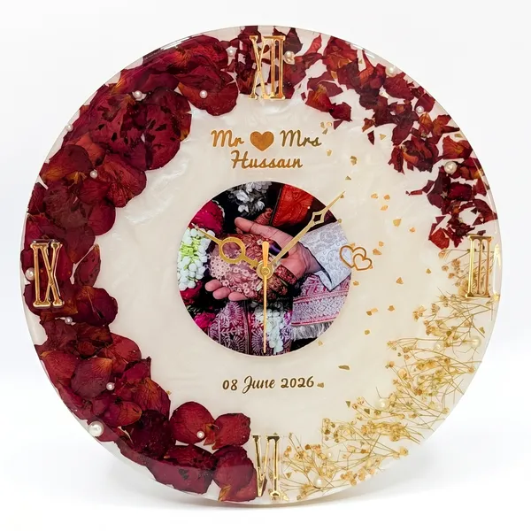 Personalized_Resin_Floral_Clock_Frame_with_Photo_Insert