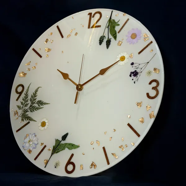 MKL_Resin_Arts_Real_Flower_Resin_Wall_Clock_–_14_Inch