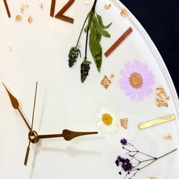 MKL_Resin_Arts_Real_Flower_Resin_Wall_Clock_–_14_Inch