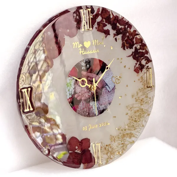 Personalized_Resin_Floral_Clock_Frame_with_Photo_Insert