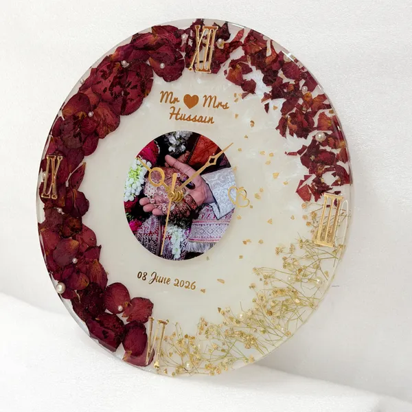 Personalized_Resin_Floral_Clock_Frame_with_Photo_Insert