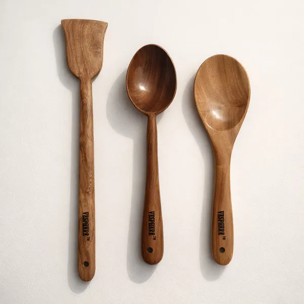 VESPHERE_Premium_Neem_Wood_Flat_Spatula,_Cooking_Rice_Serving_Spoon_Set
