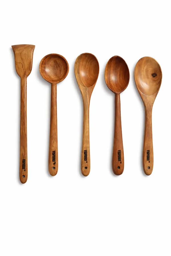 Pack_Of_5_Neem_Wood_Flat_Spatula,_Ladle,_Serving,_Cooking_And_Rice_Serving_Spoon